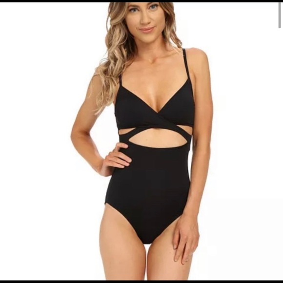 Black peekaboo one piece bathing suit - Picture 5 of 5